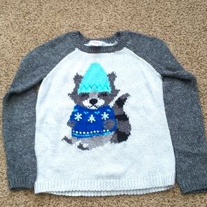 Justice girls raccoon sequin sweater